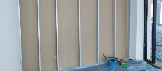 Metal framing installation in commercial space