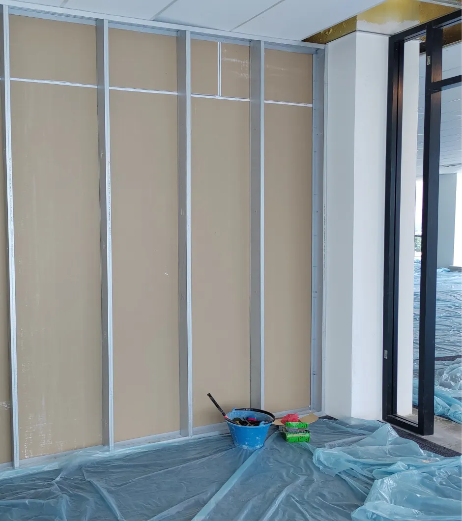 Commercial addition project in Los Angeles featuring new office partitions, framing, and workspace expansion