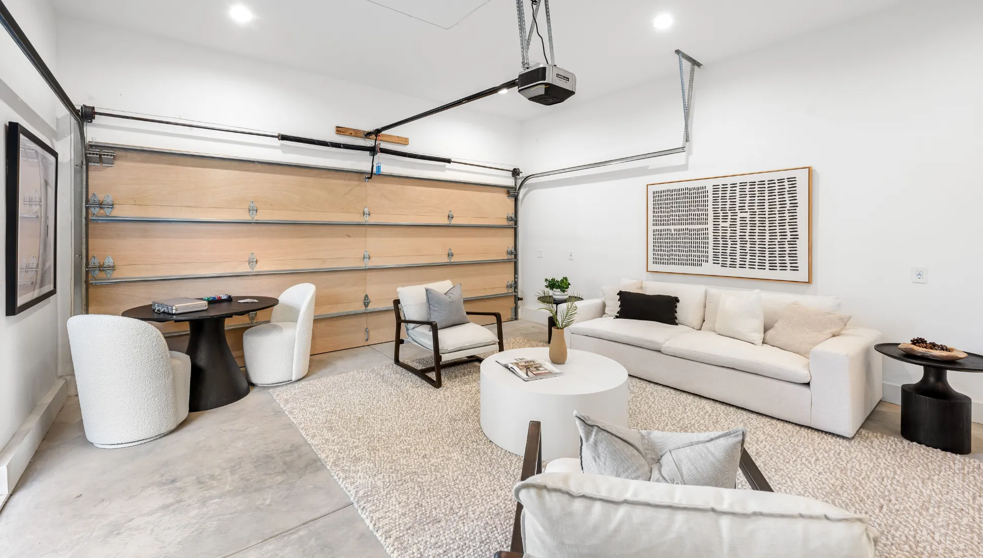 Finished garage conversion into modern living area