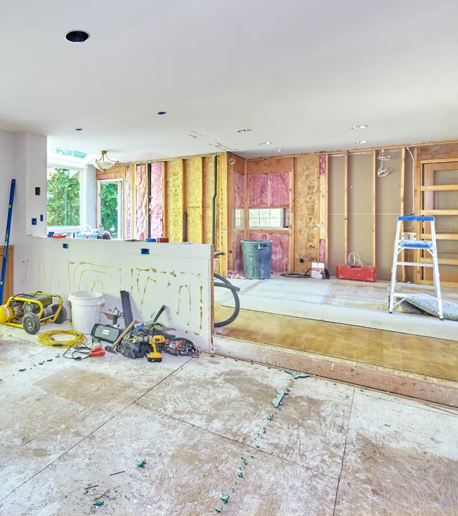 Modern kitchen addition project in Los Angeles with new cabinetry, lighting, and expanded layout