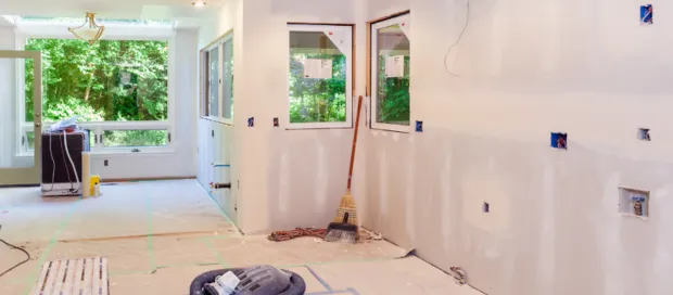 Cabinetry installation during kitchen remodel