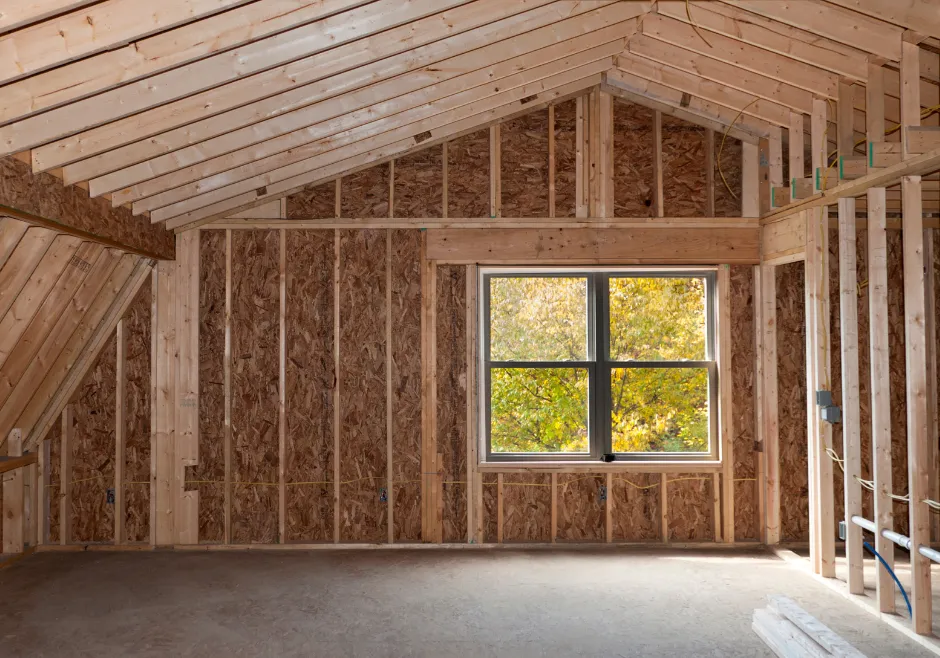 Existing home structure before second-story addition framing in Los Angeles